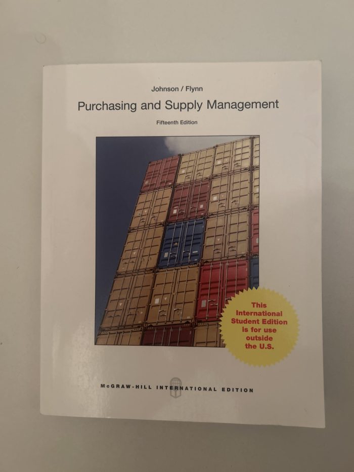Purchasing and Supply Management 15th Edition