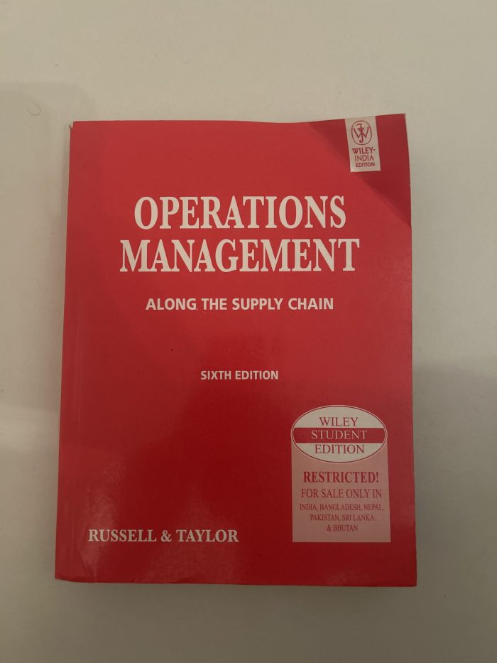 Operations Management - Along the Supply Chain - Russell and Taylor