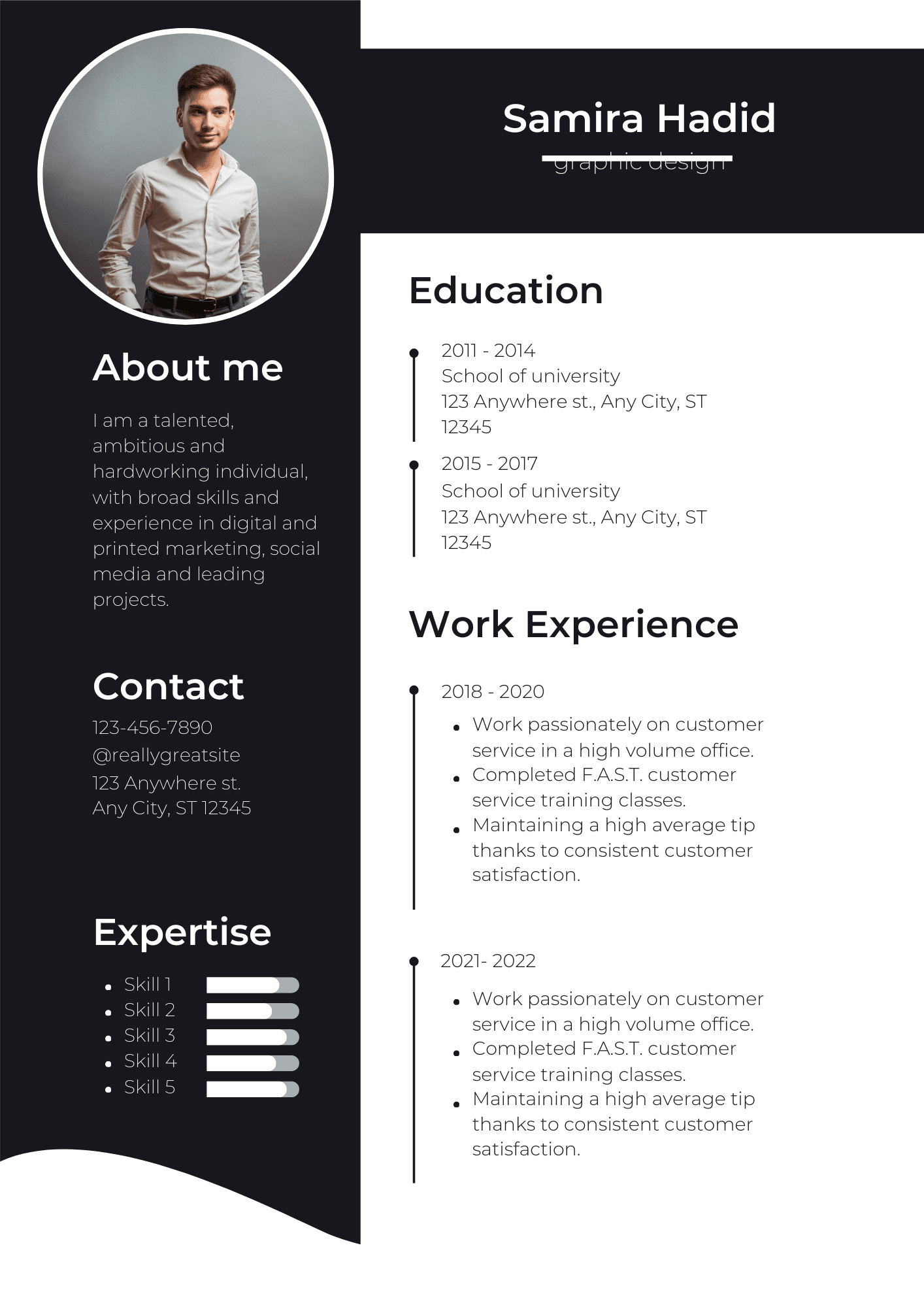 Black & White Modern Graphic Design CV Resume.pdf Black & White CV Template