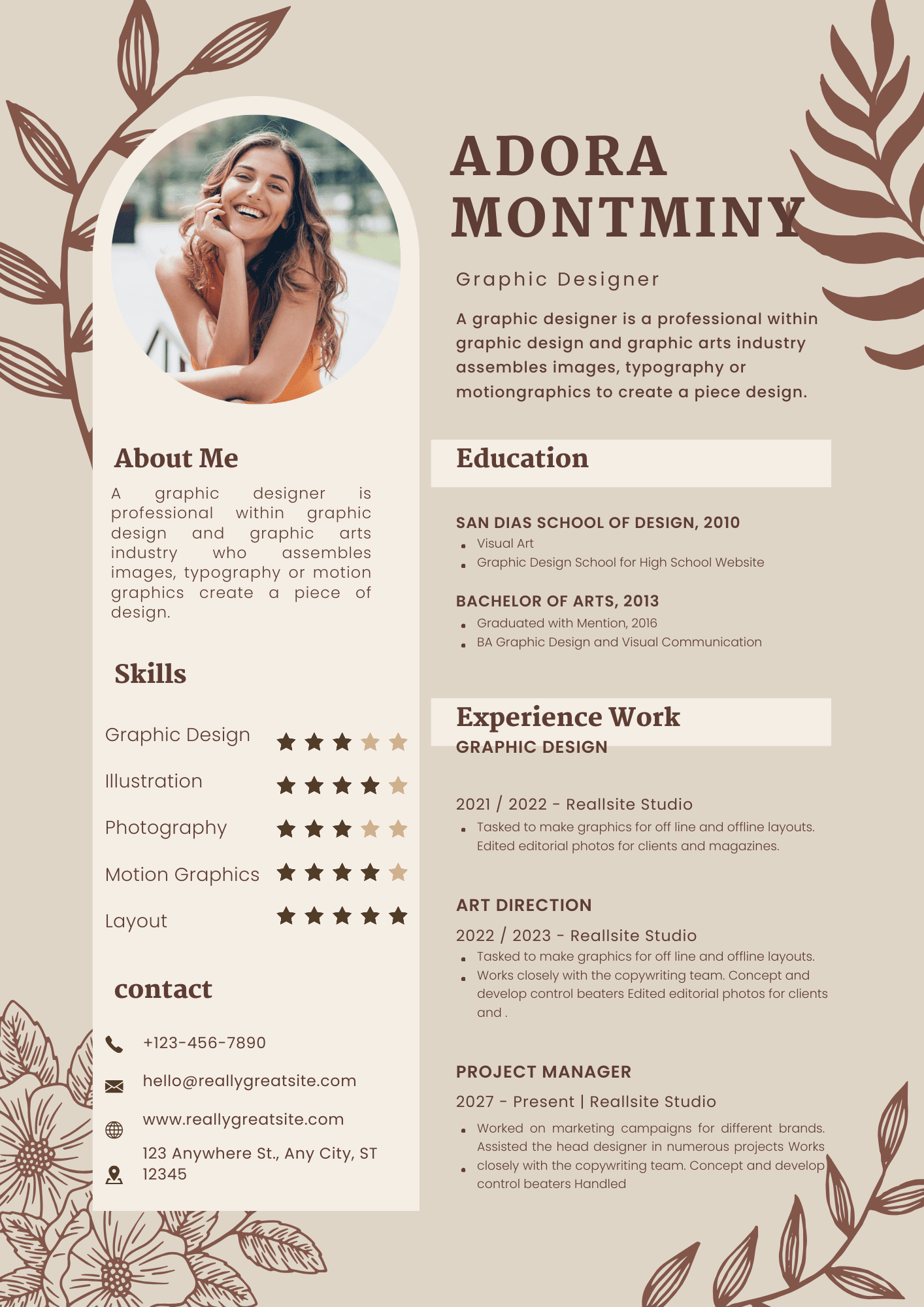 Brown Modern Abstract CV Letterhead Resume Template.pdf Brown Modern CV Template