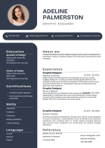 Dark Blue and White CV Template