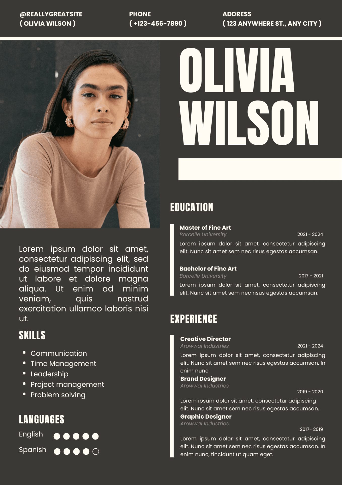 Grey White Modern Art Director Resume.pdf Grey White Modern CV Template