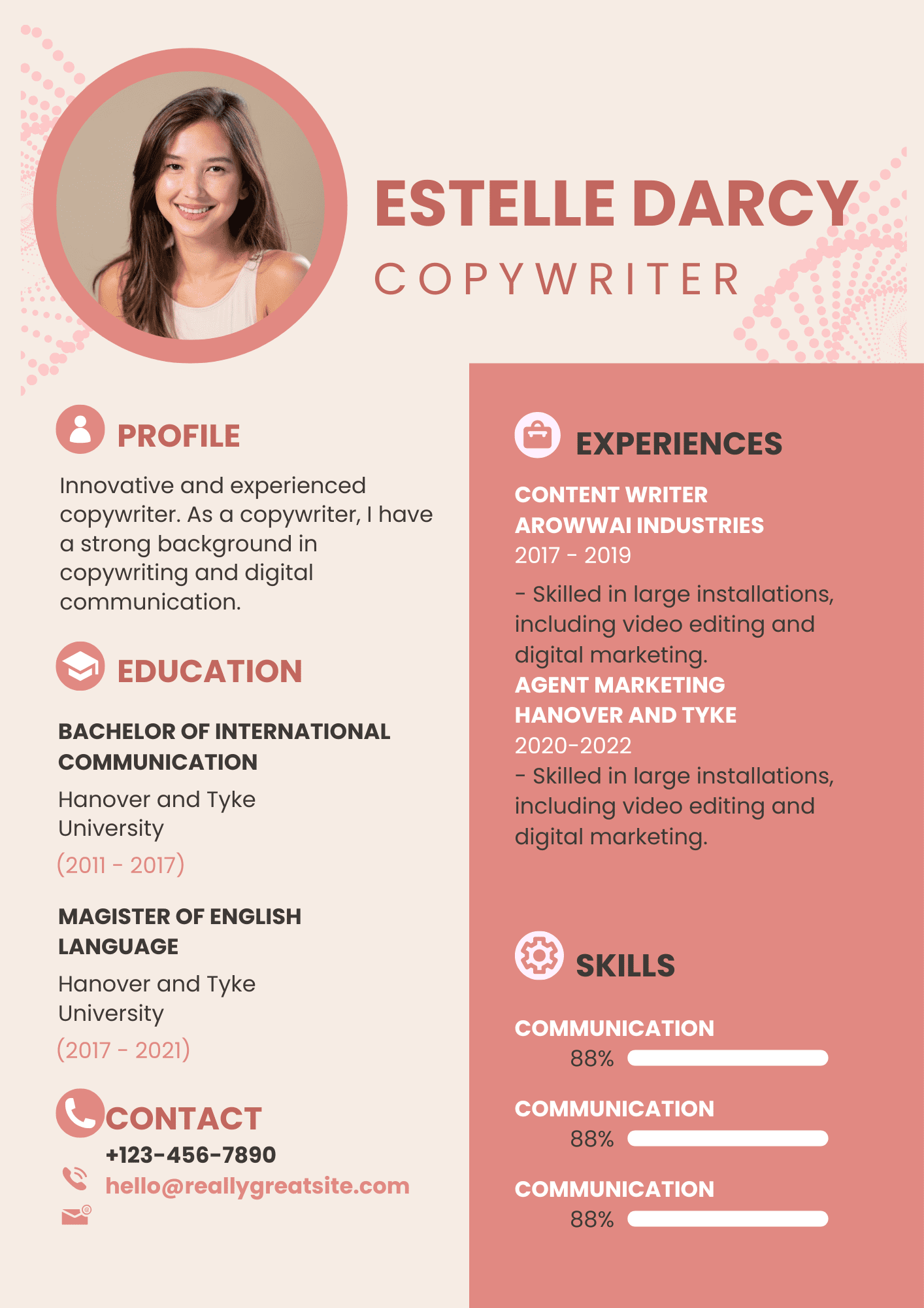 Pink Modern Women Resume.pdf Pink Modern CV Template