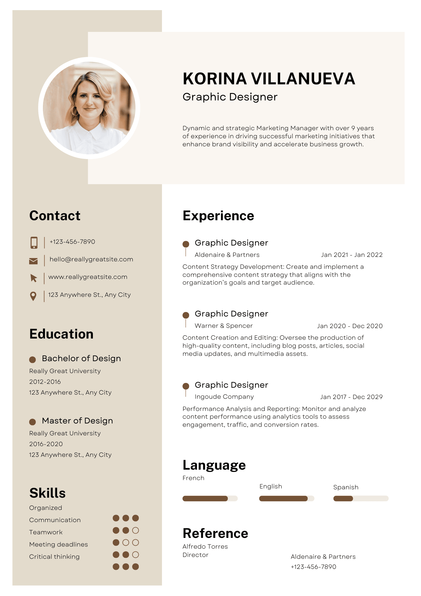 White and Beige Minimalist Graphic Designer Professional Cv Resume.pdf White and Beige Minimalist CV Template