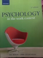 PSYCHOLOGY in the work context 5th edition