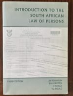 Introduction to the South African Law of Persons Textbook